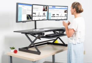 Rocelco DADR 46 adjustable sit stand desk riser