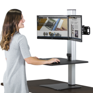 Victor High Rise Dual Monitor Electric Sit Stand Workstation